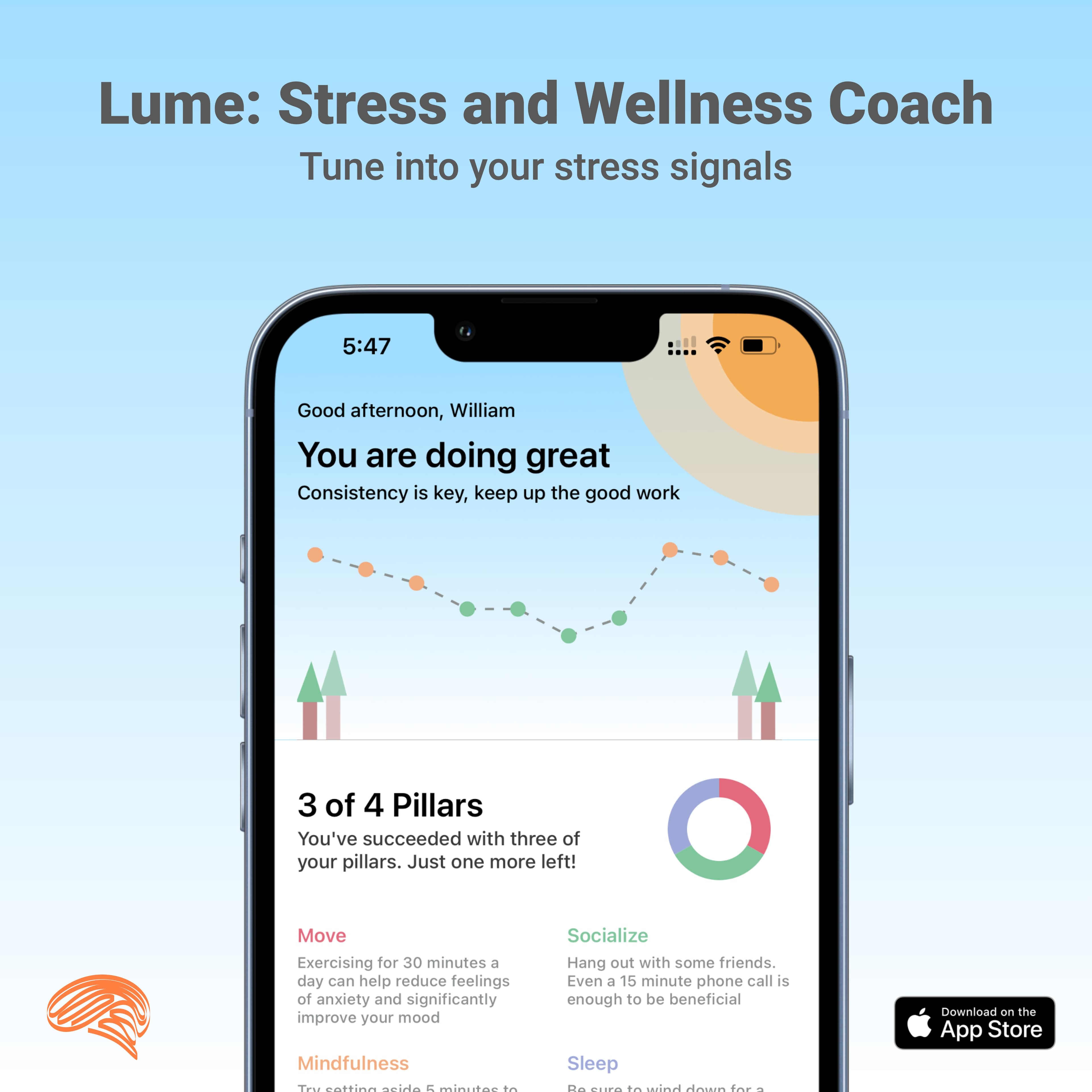 Lume: Stress & Wellness Coach screenshot 1