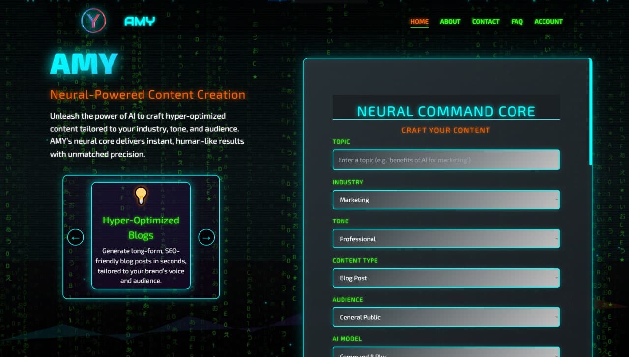 Amy-Neural Content Engine screenshot 1