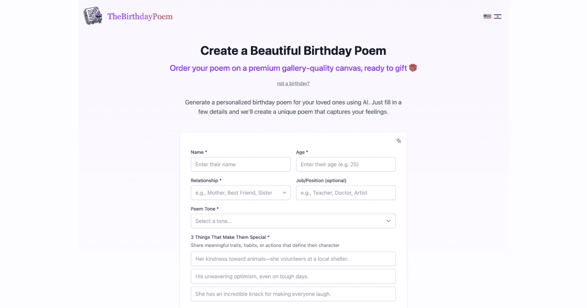 The Birthday Poem screenshot 1